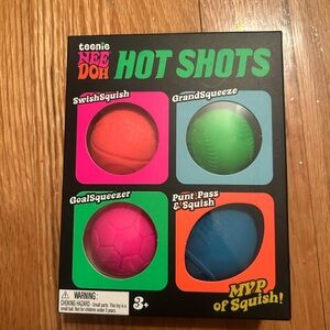 Hot Shots Kids Squish Ball Set - Multicolor (Pink, Orange, Green, Blue)